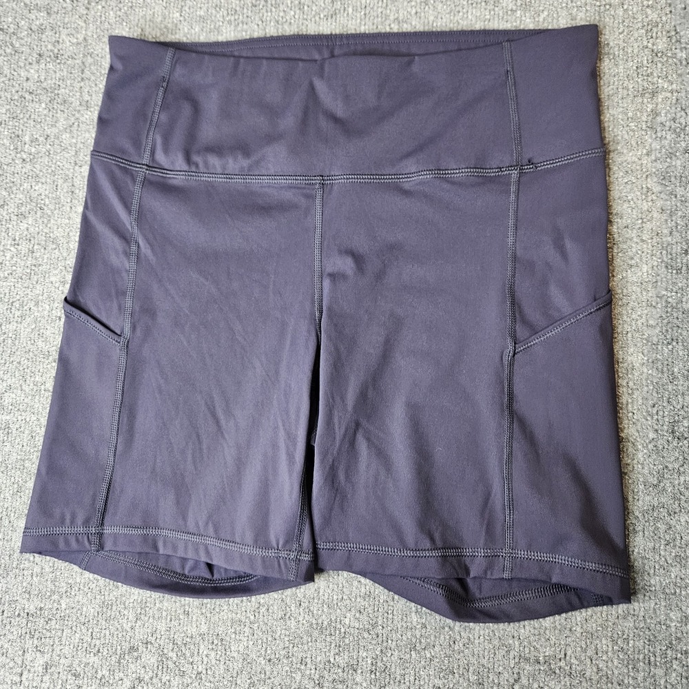 NWT CRZ YOGA bike Short Size XL Blue Pockets 6" Inseam‎